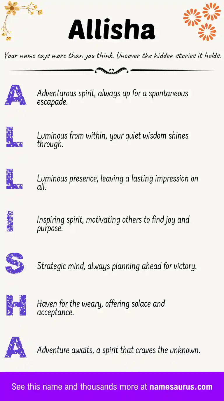 Acrostic poem about Allisha.