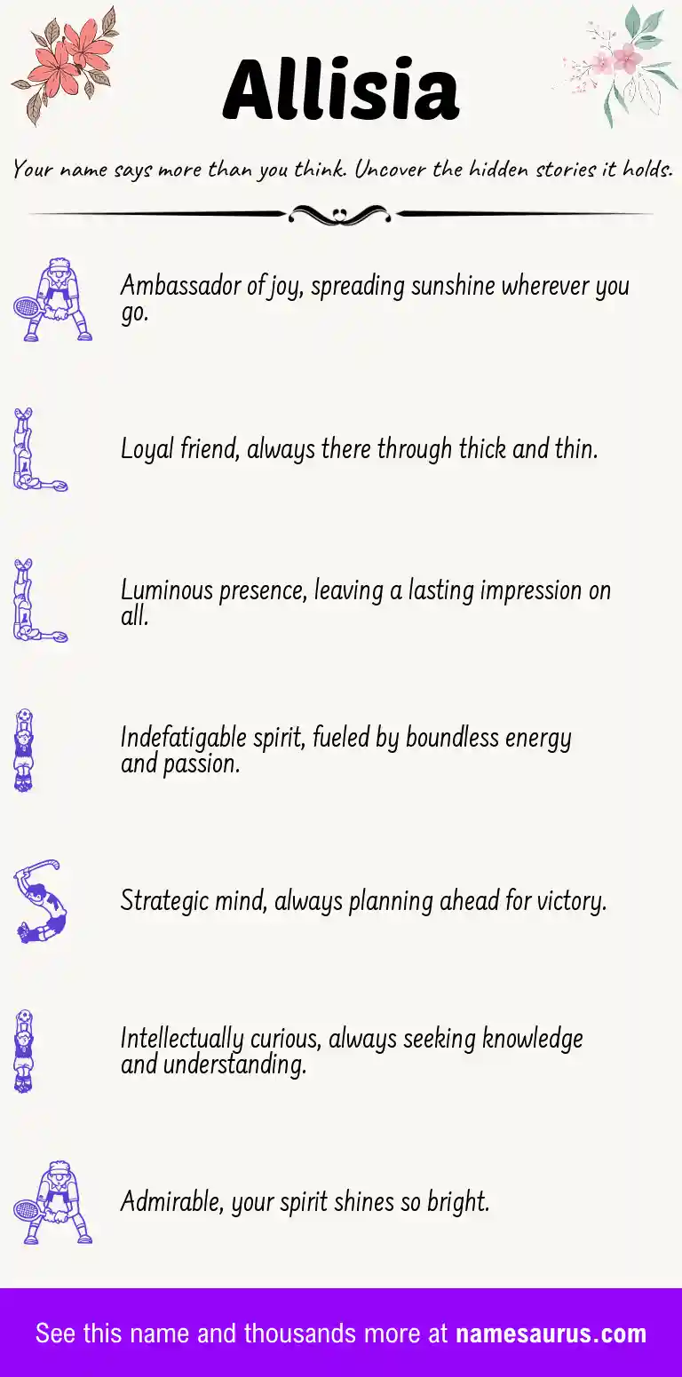 Acrostic poem about Allisia.