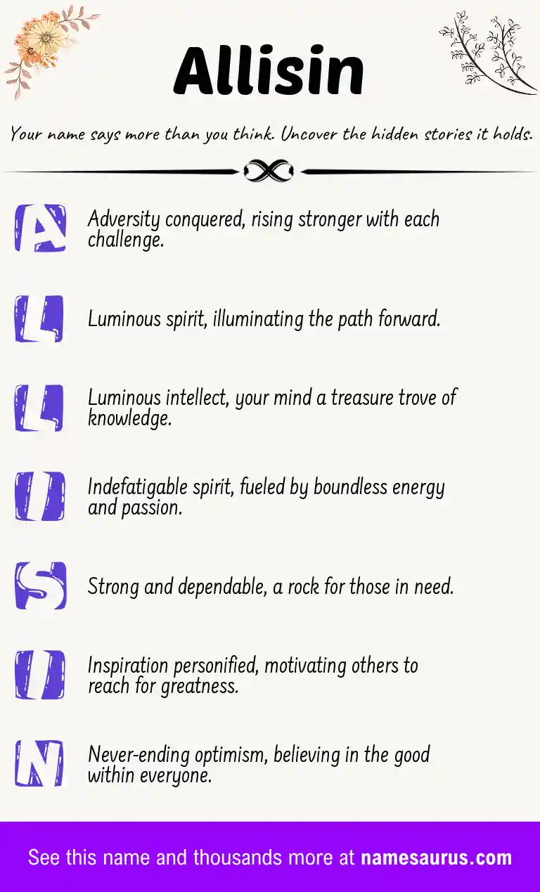 Acrostic poem about Allisin.