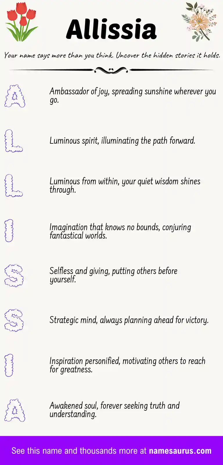 Acrostic poem about Allissia.