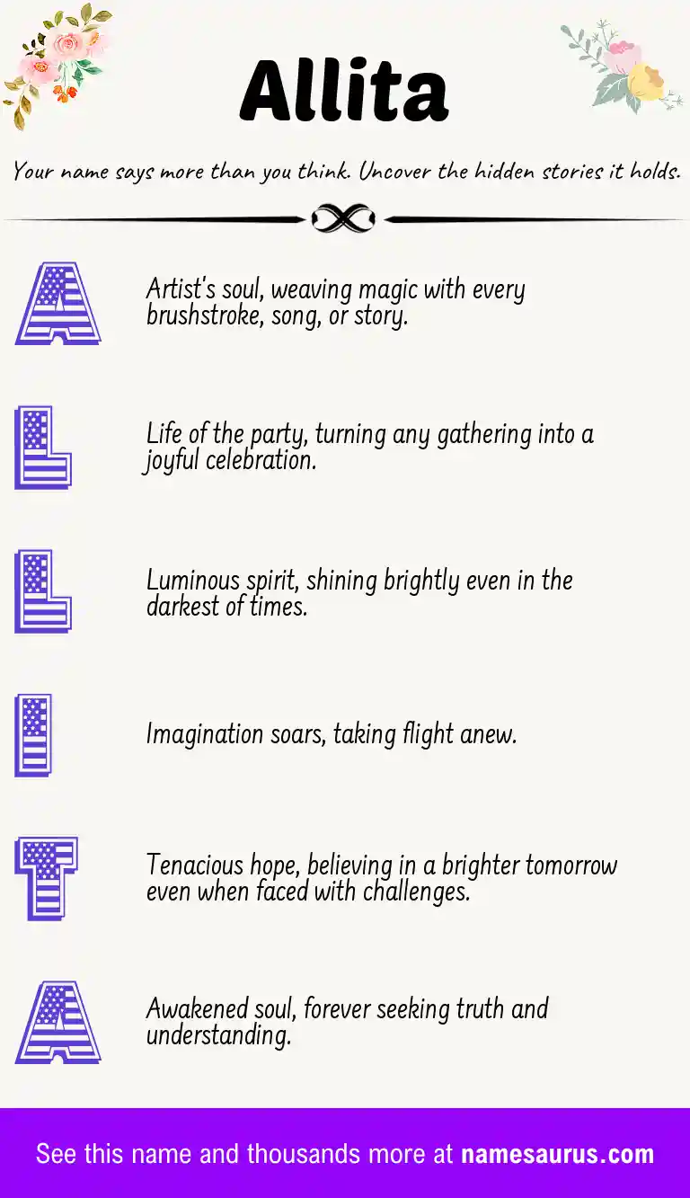 Acrostic poem about Allita.