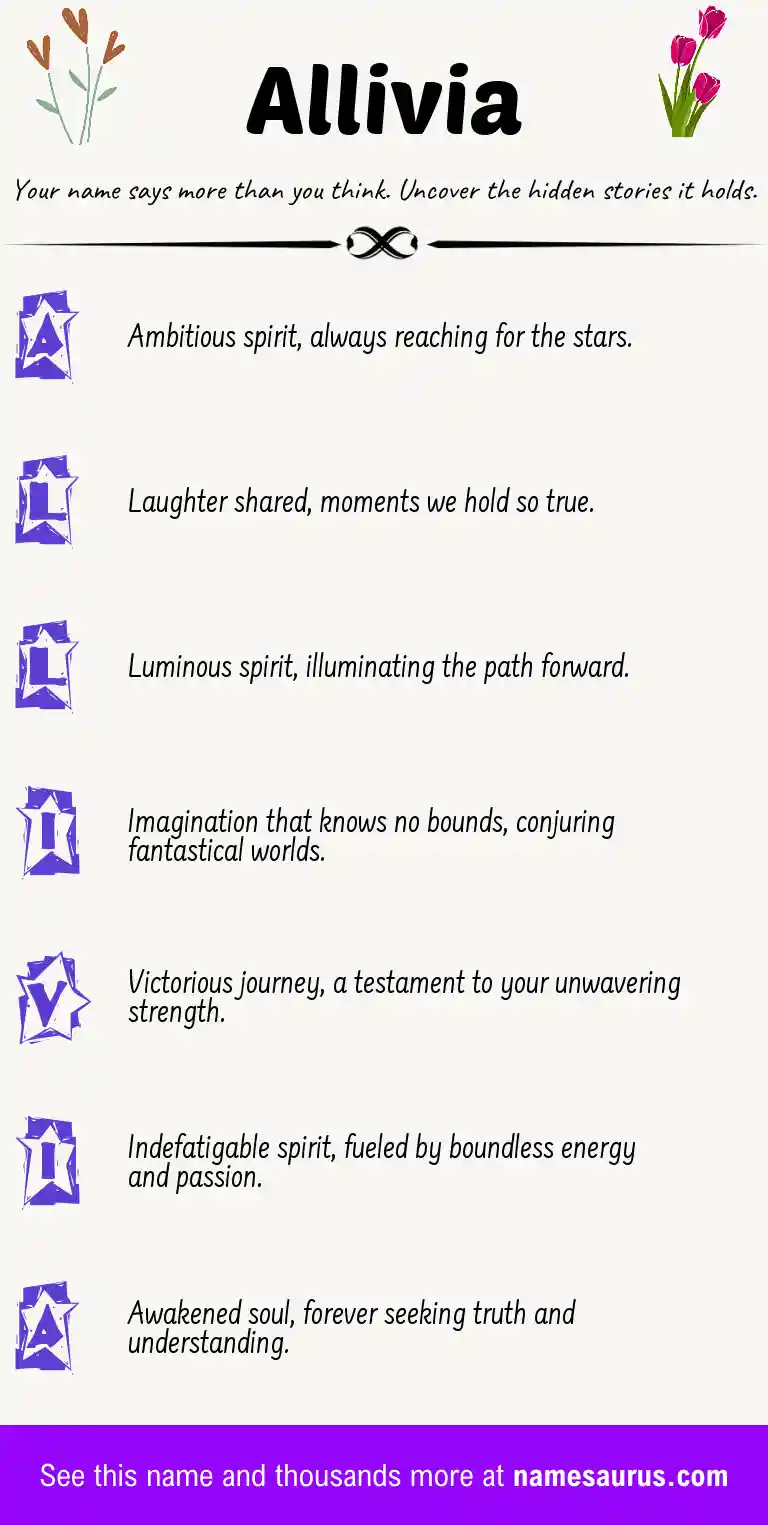 Acrostic poem about Allivia.