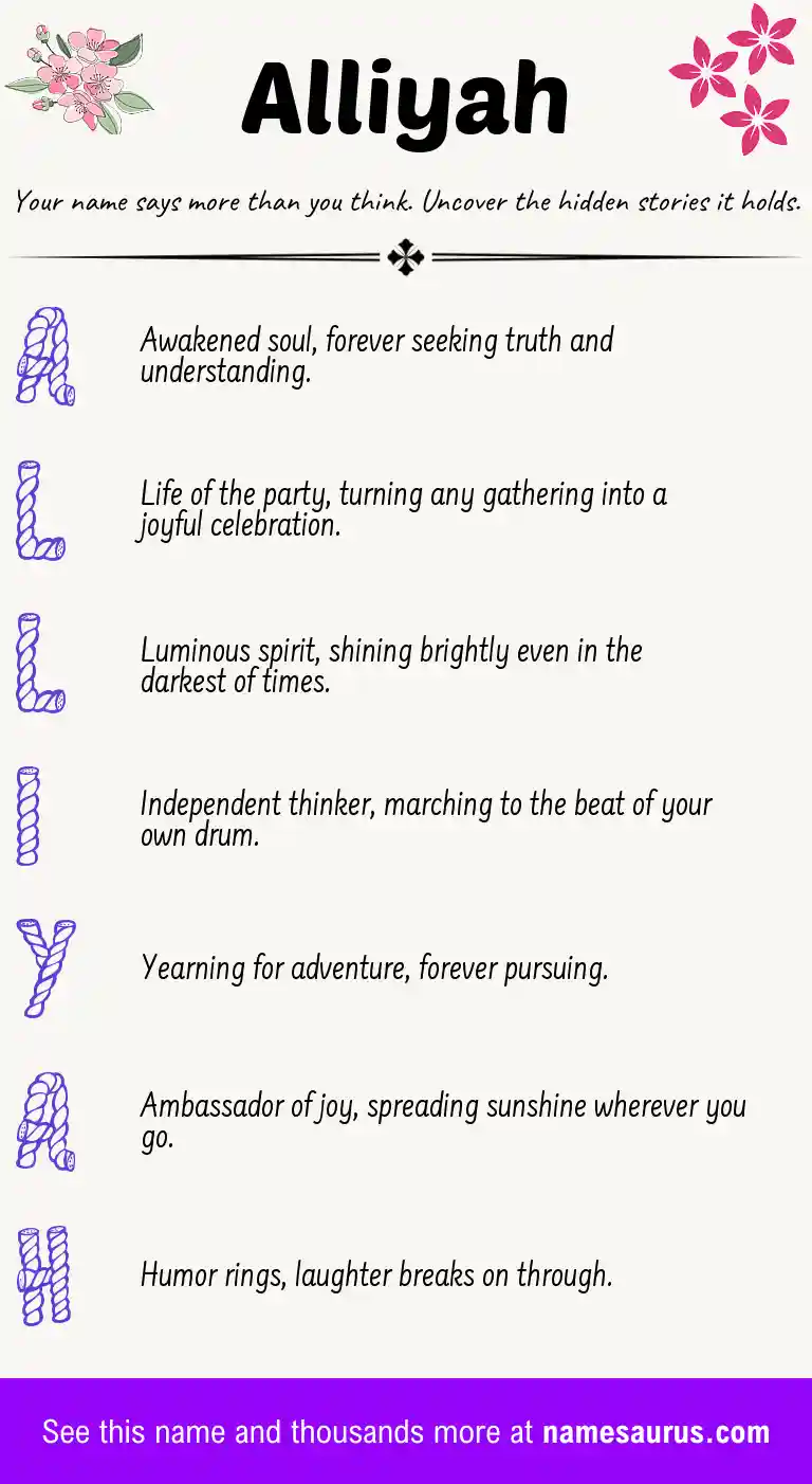 Acrostic poem about Alliyah.