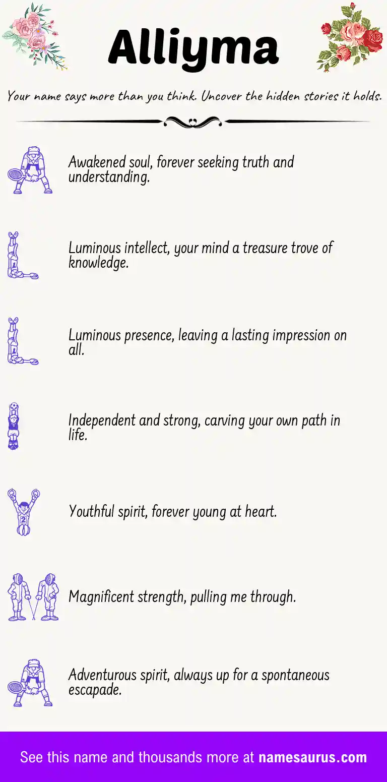 Acrostic poem about Alliyma.
