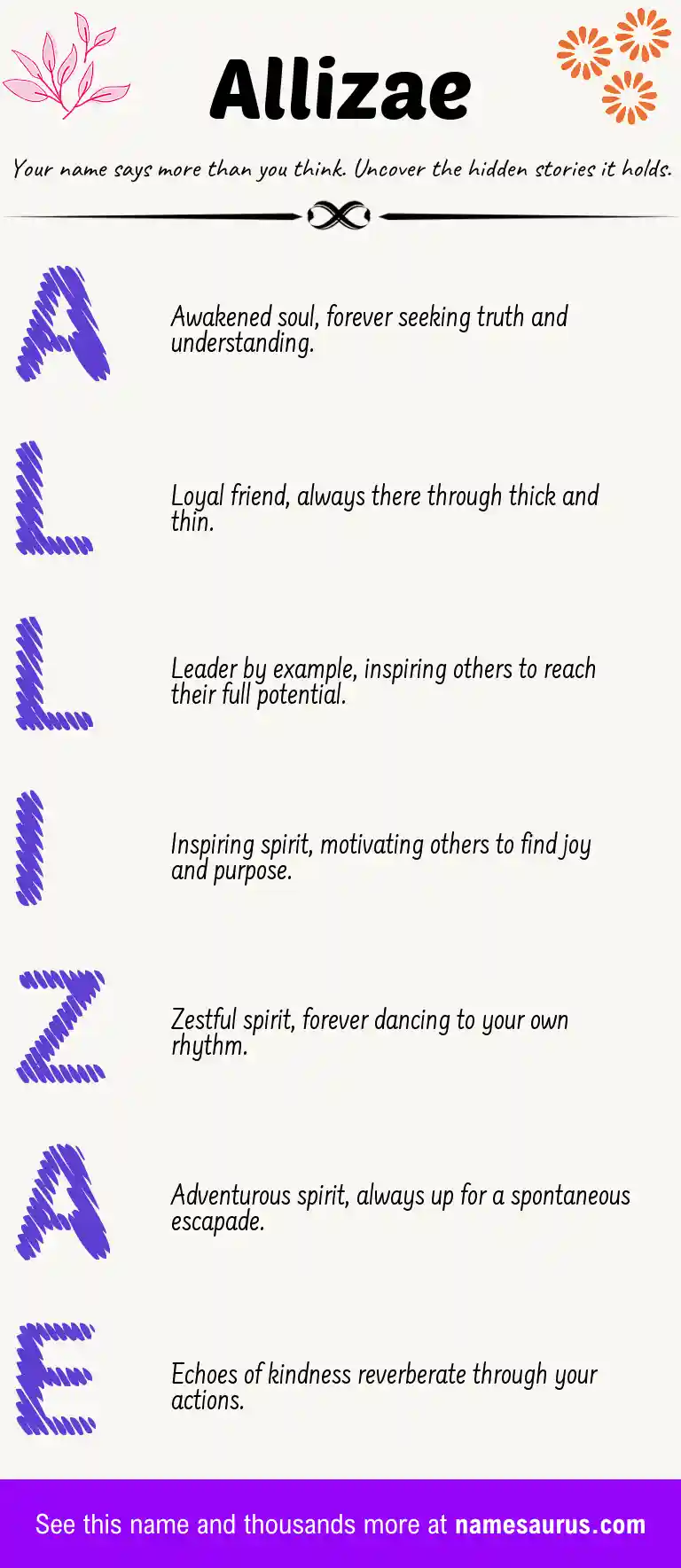Acrostic poem about Allizae.