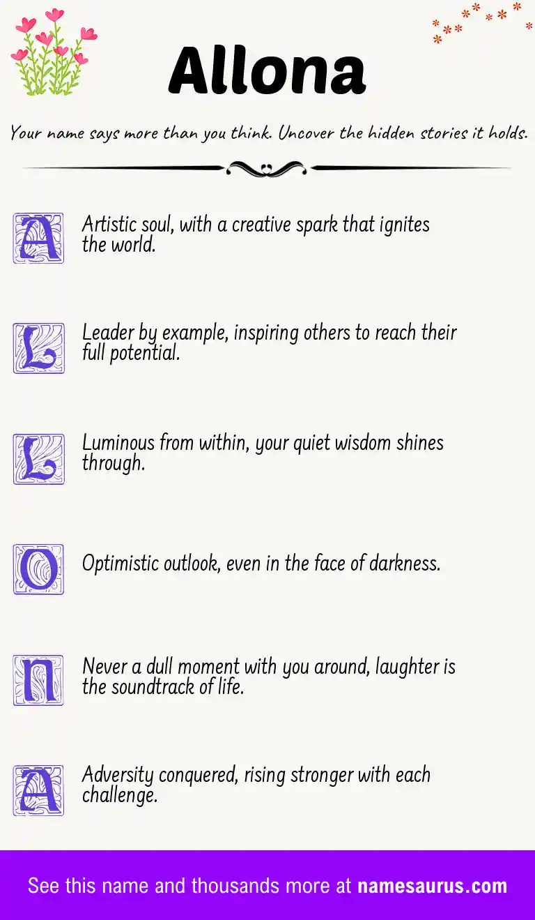 Acrostic poem about Allona.
