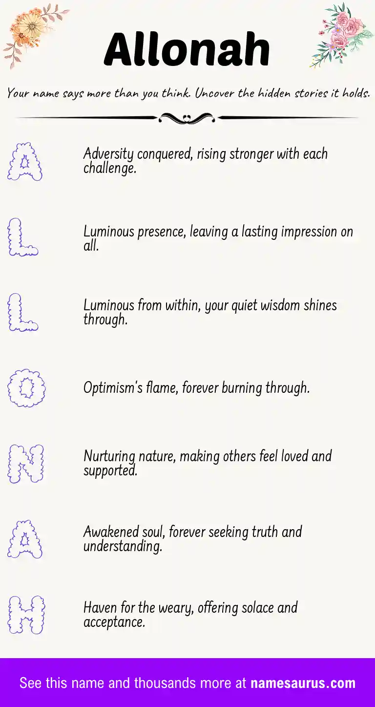 Acrostic poem about Allonah.