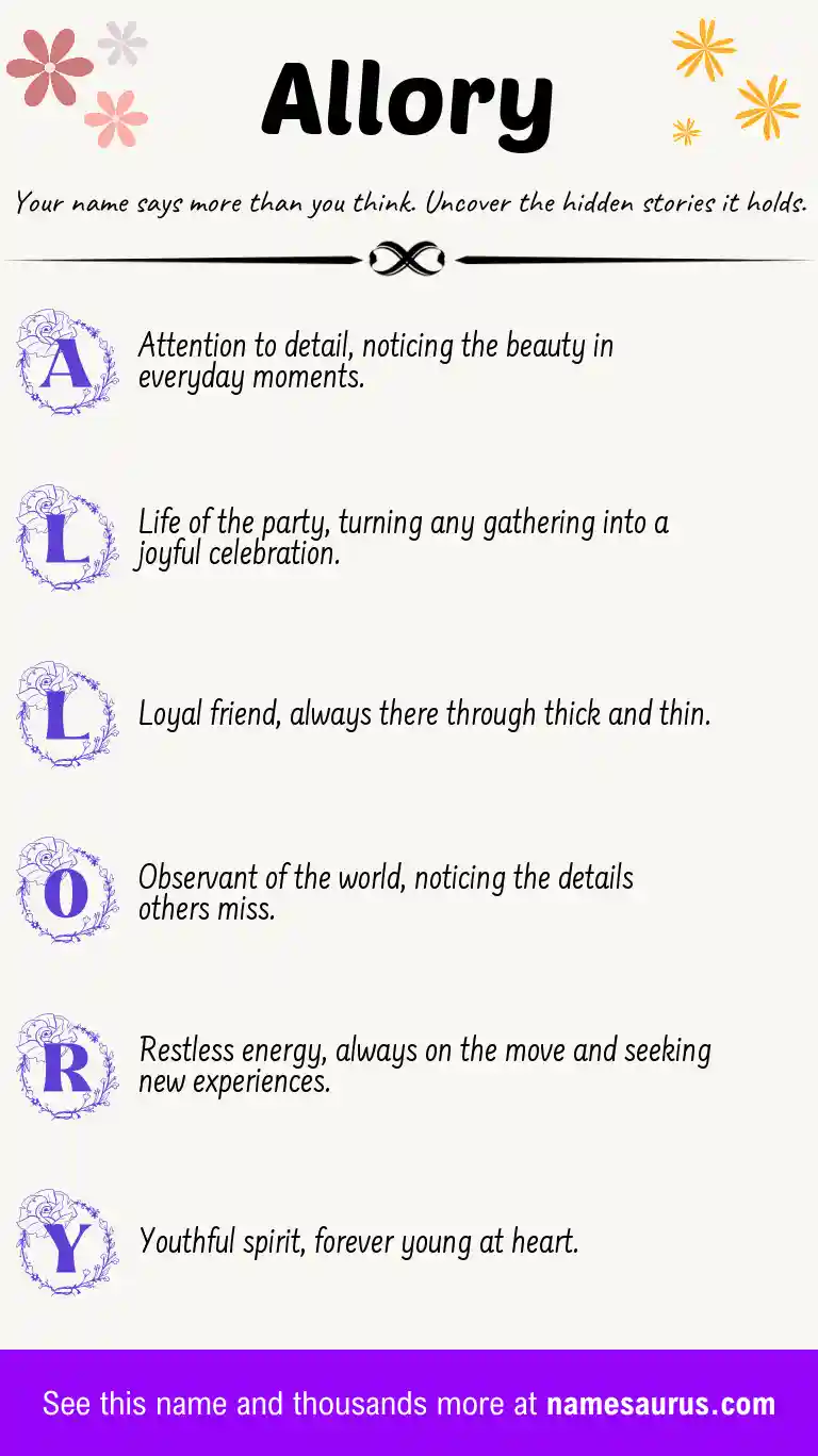 Acrostic poem about Allory.