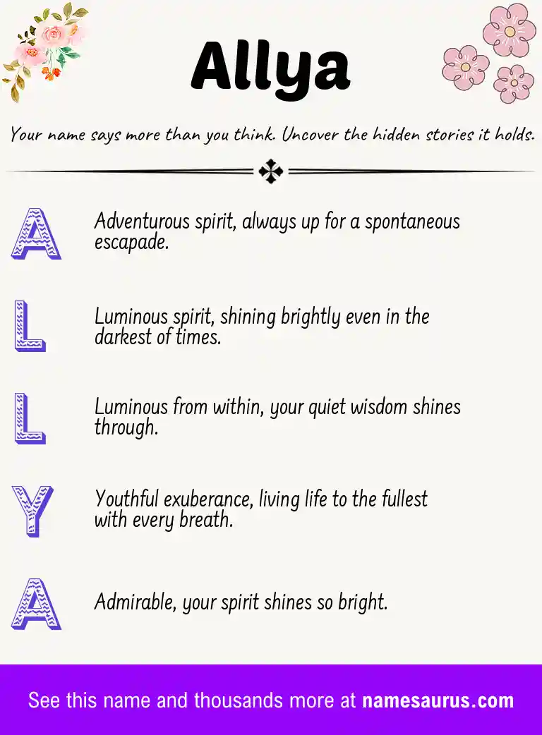 Acrostic poem about Allya.