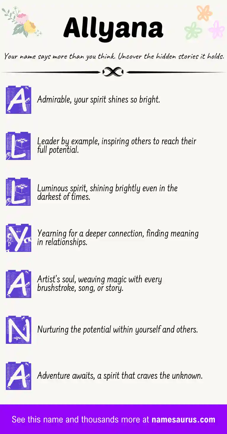 Acrostic poem about Allyana.