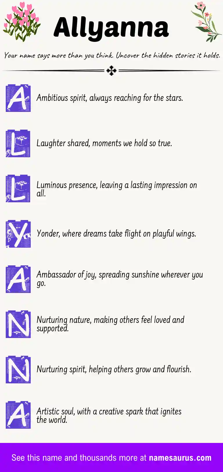 Acrostic poem about Allyanna.