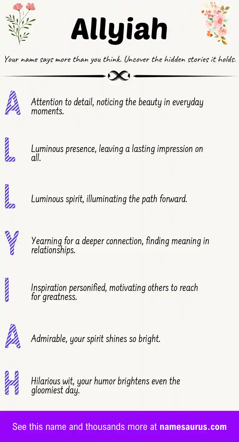 Acrostic poem about Allyiah.