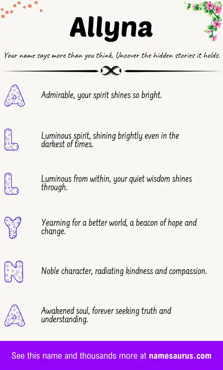 Acrostic poem about Allyna.