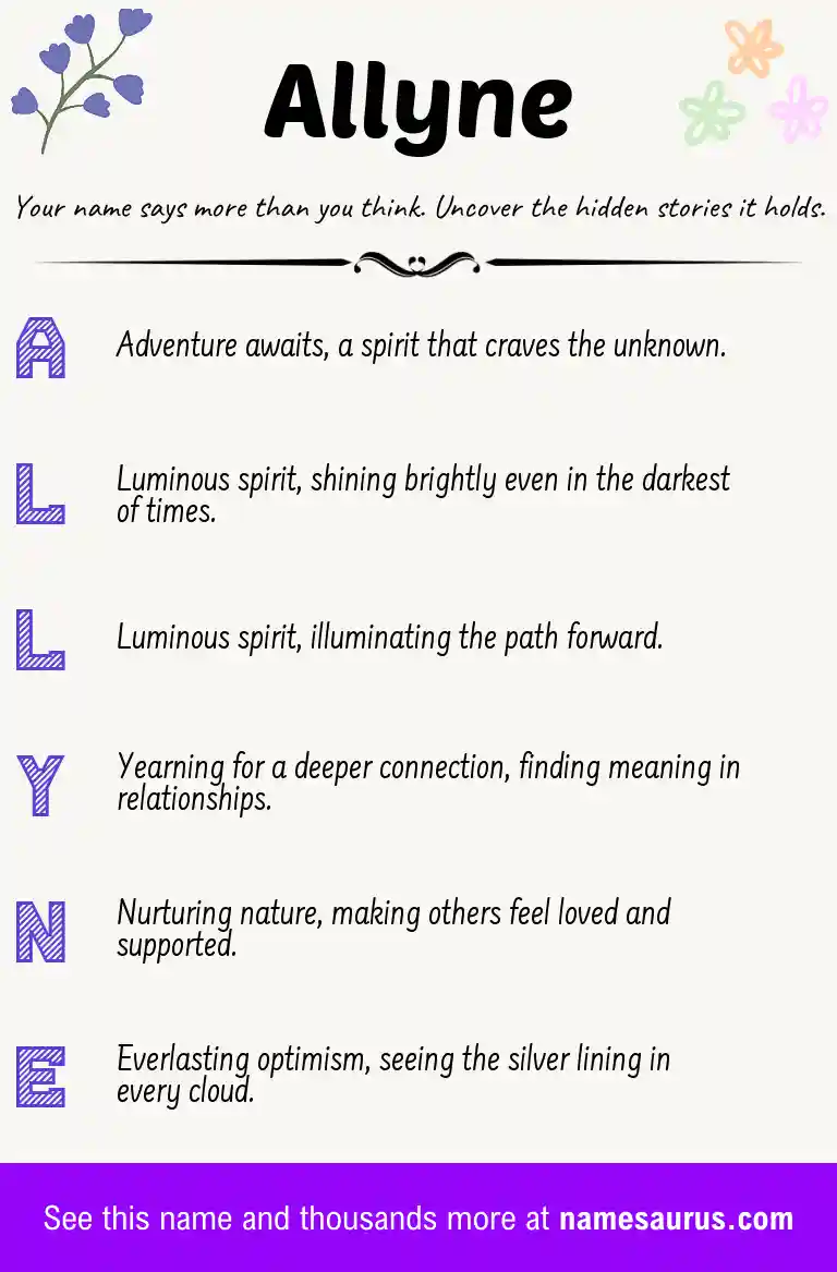 Acrostic poem about Allyne.