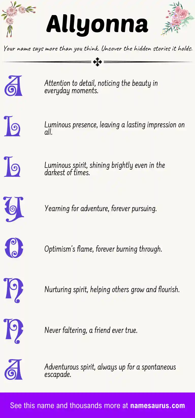 Acrostic poem about Allyonna.