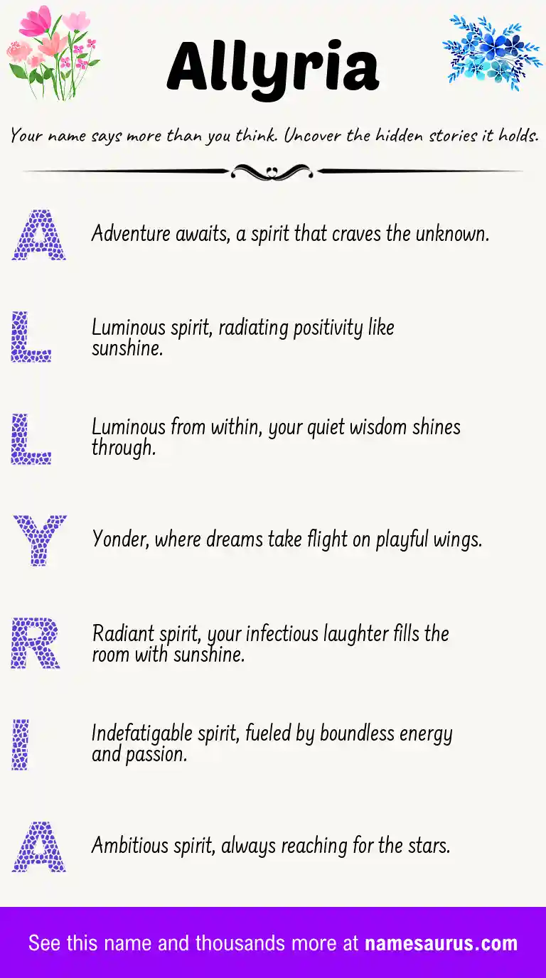 Acrostic poem about Allyria.