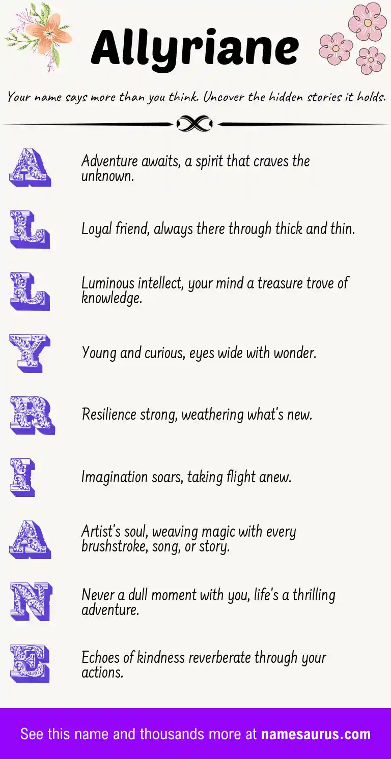 Acrostic poem about Allyriane.