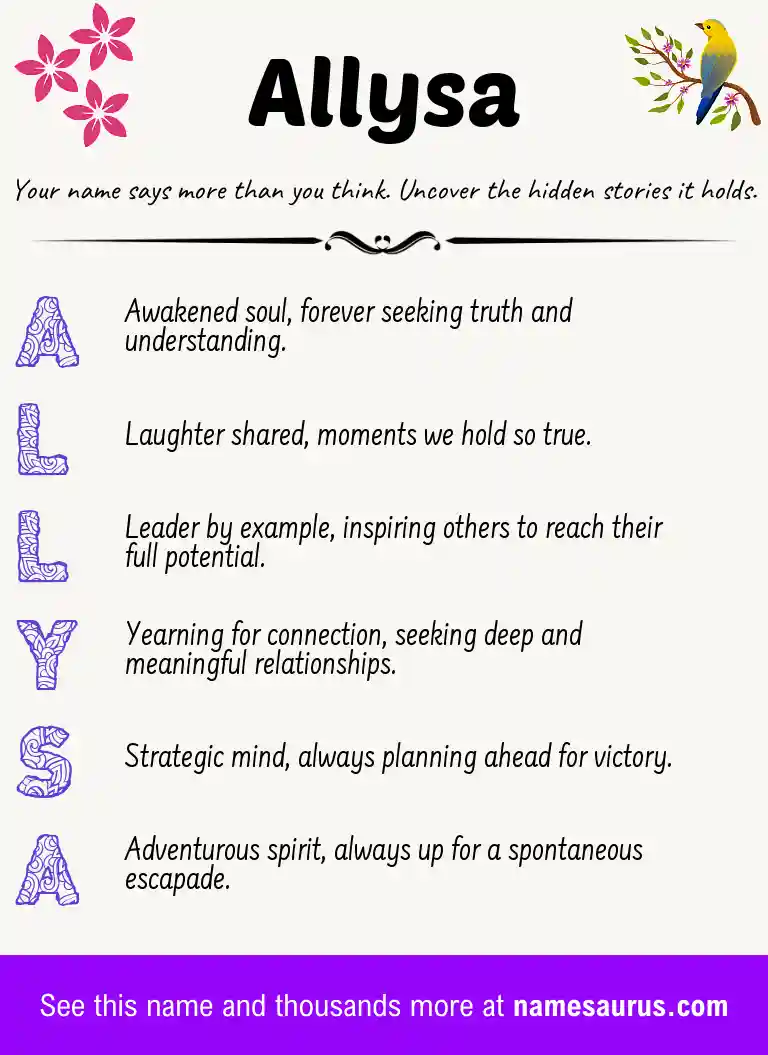 Acrostic poem about Allysa.