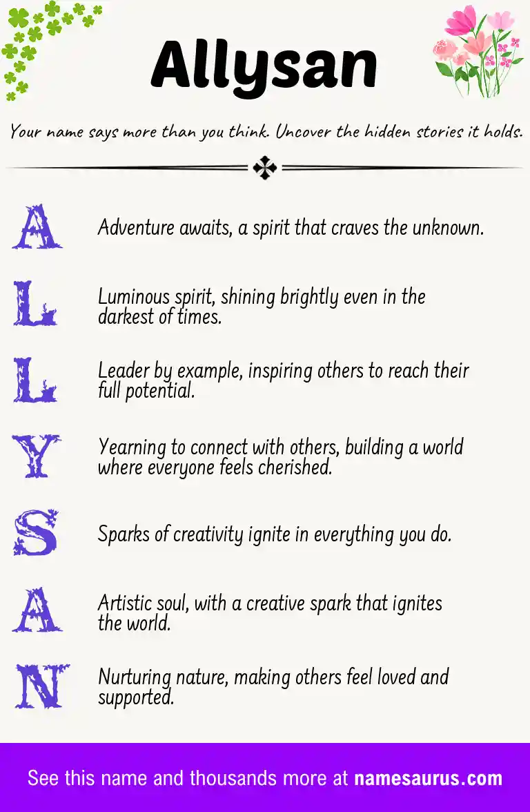 Acrostic poem about Allysan.