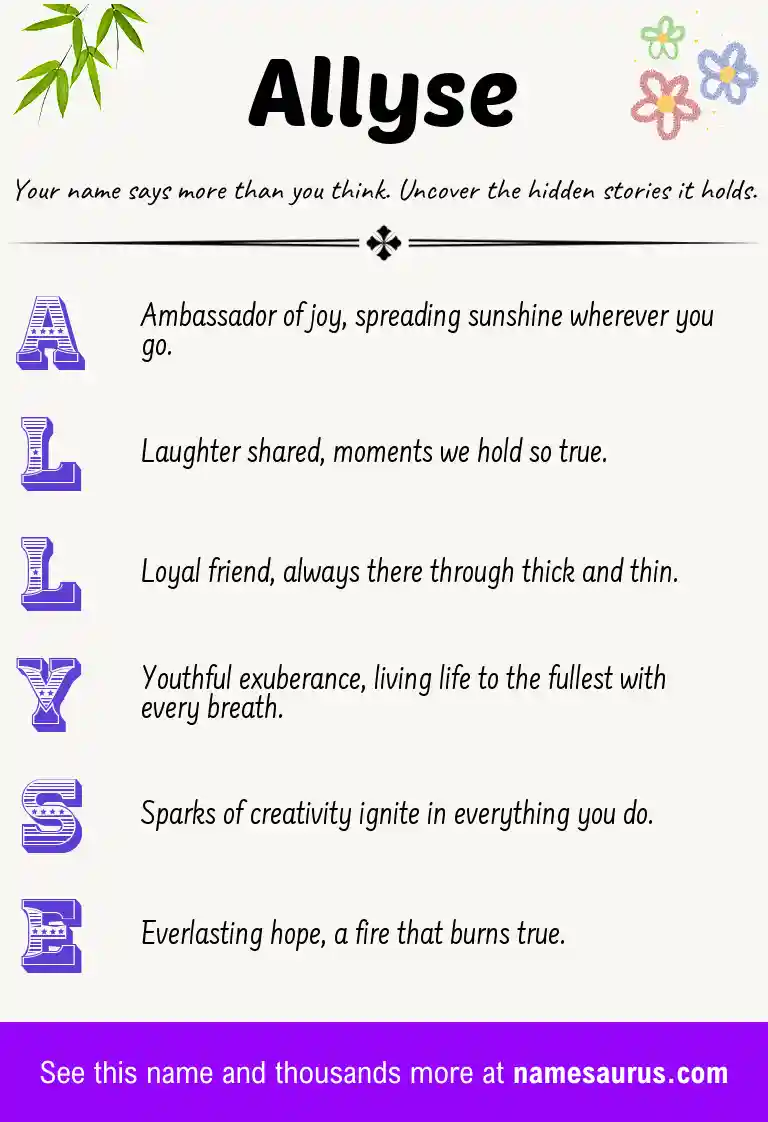 Acrostic poem about Allyse.