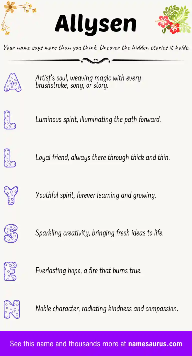 Acrostic poem about Allysen.