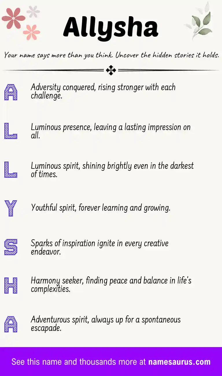 Acrostic poem about Allysha.