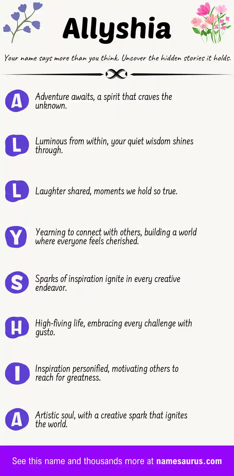 Acrostic poem about Allyshia.