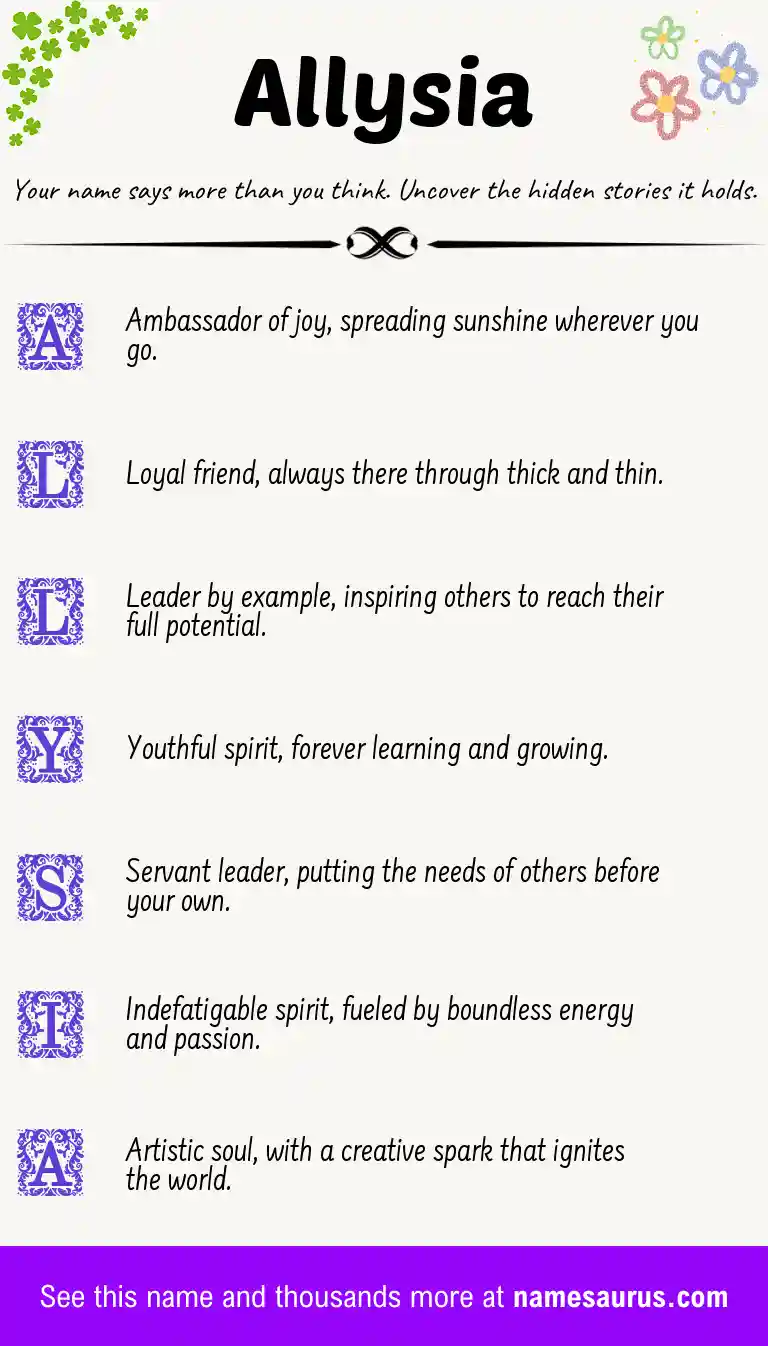 Acrostic poem about Allysia.
