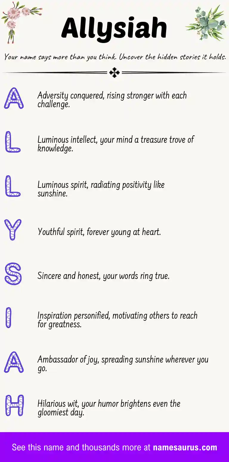 Acrostic poem about Allysiah.