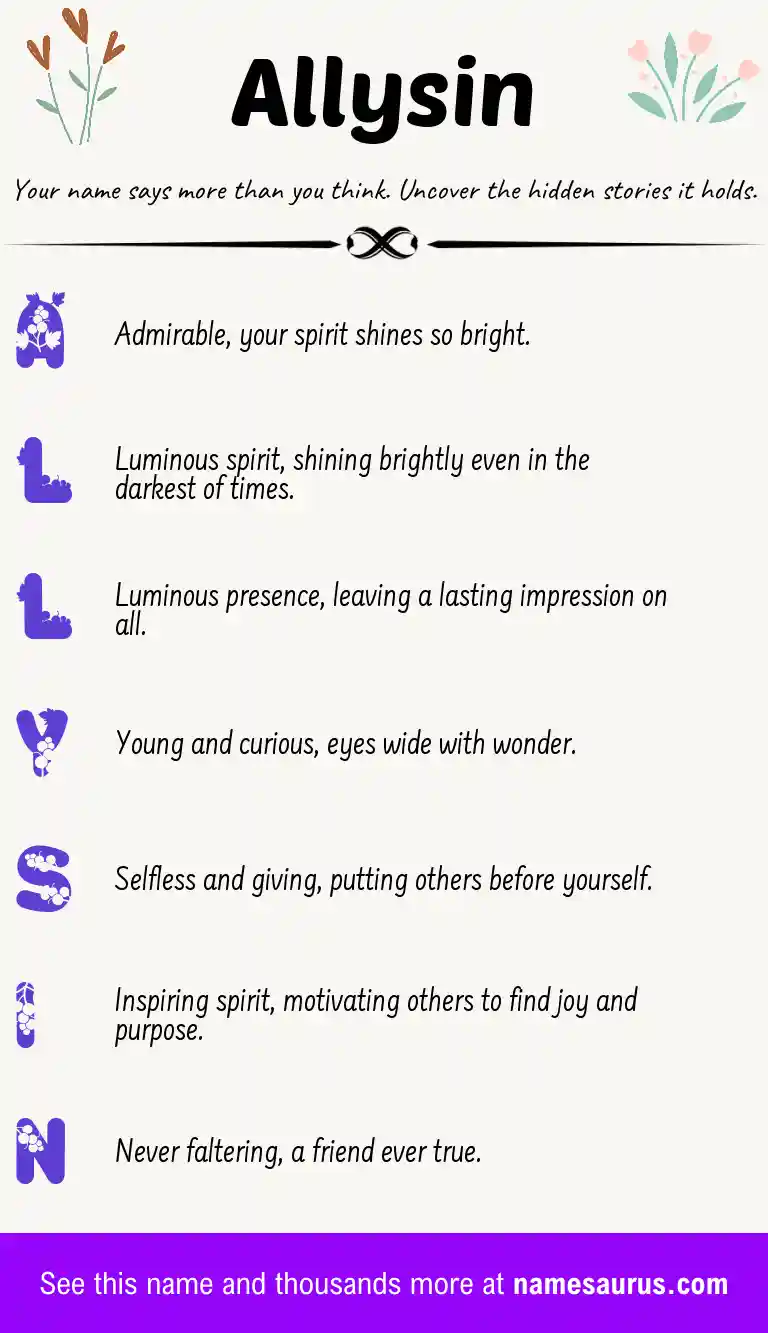 Acrostic poem about Allysin.