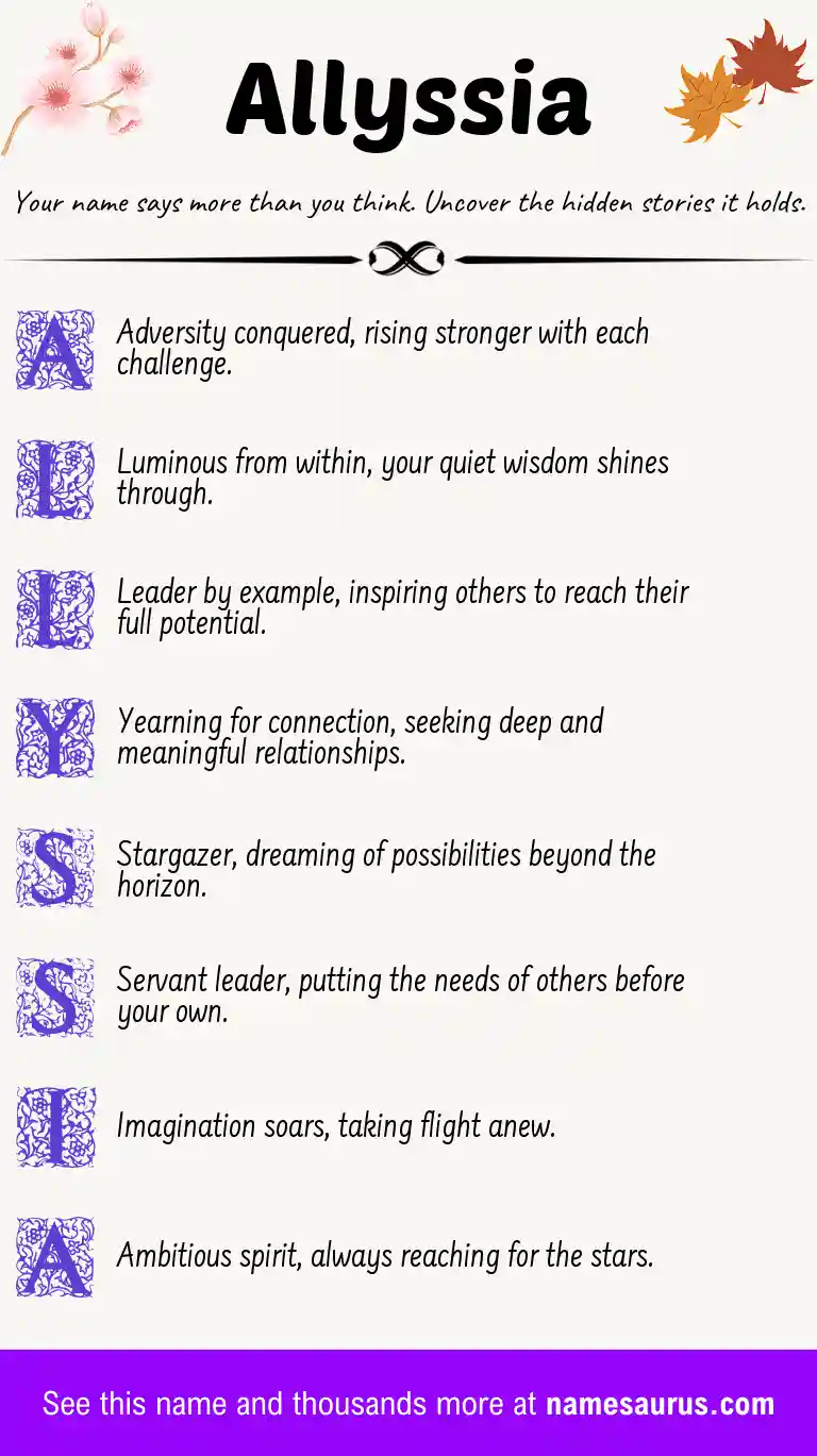 Acrostic poem about Allyssia.