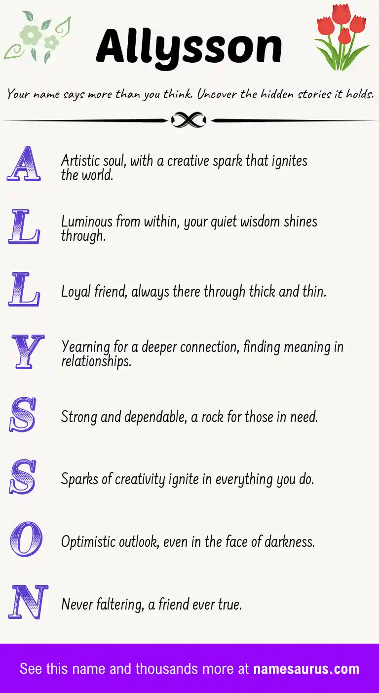 Acrostic poem about Allysson.