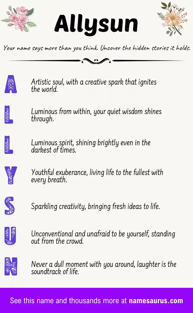 Acrostic poem about Allysun.