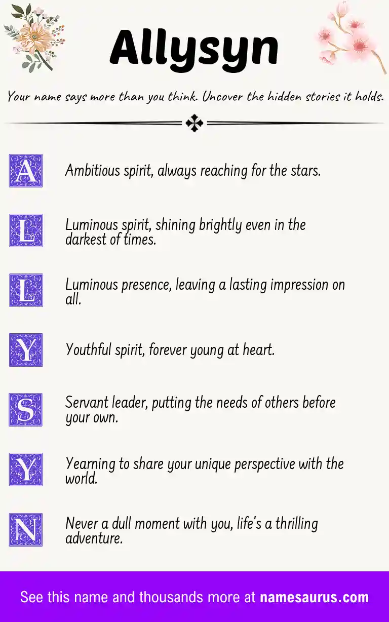 Acrostic poem about Allysyn.