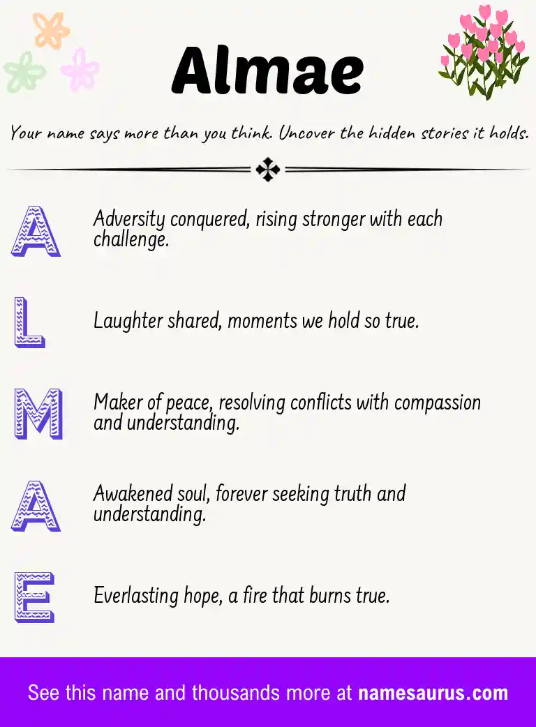 Acrostic poem about Almae.