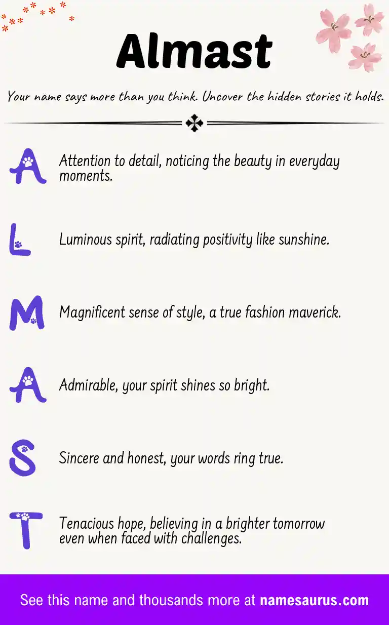 Acrostic poem about Almast.