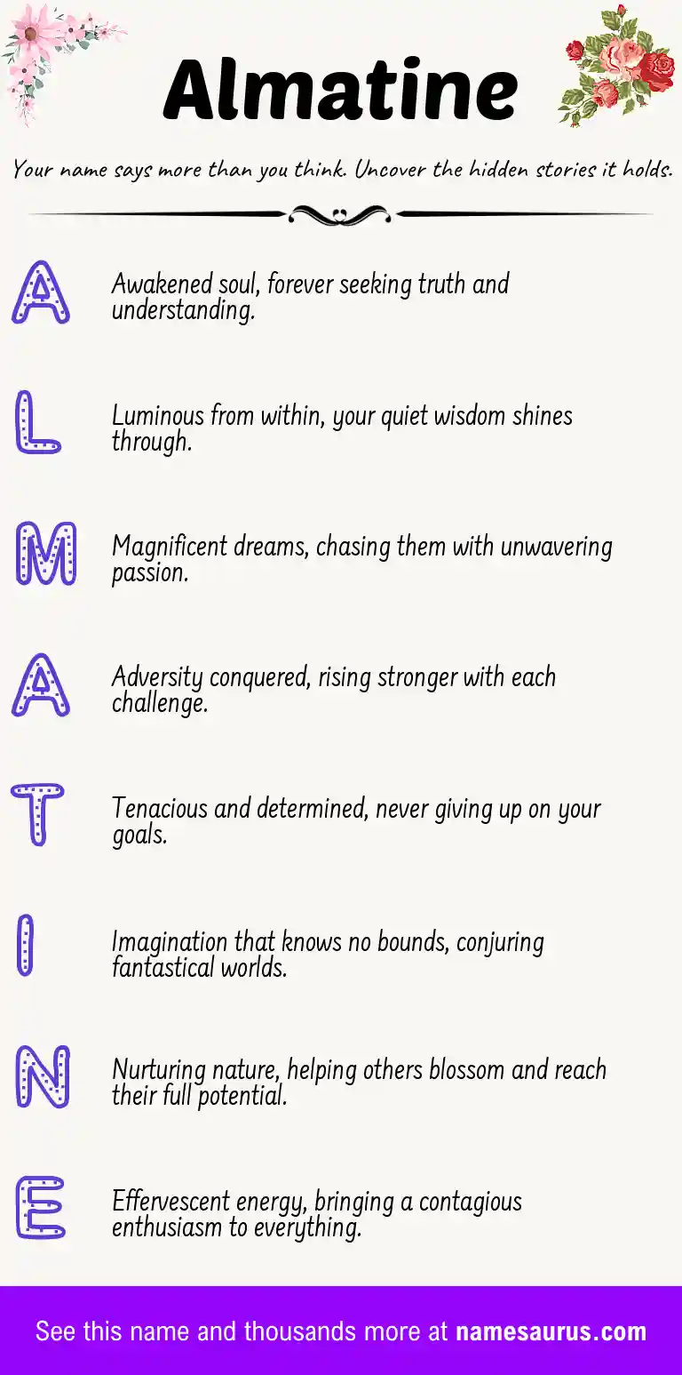 Acrostic poem about Almatine.