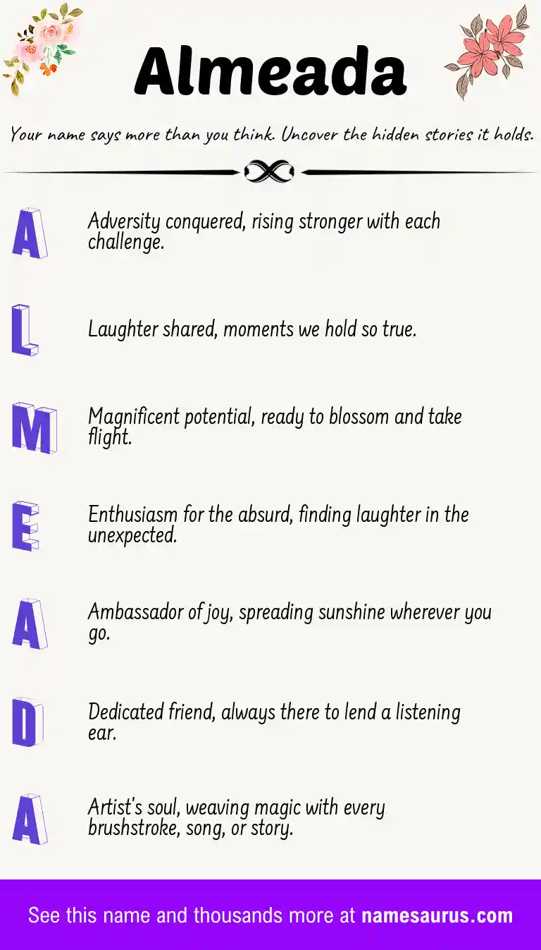 Acrostic poem about Almeada.
