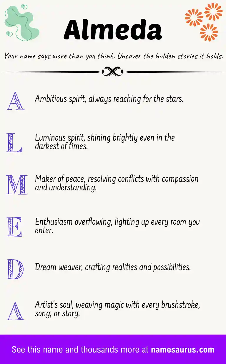 Acrostic poem about Almeda.