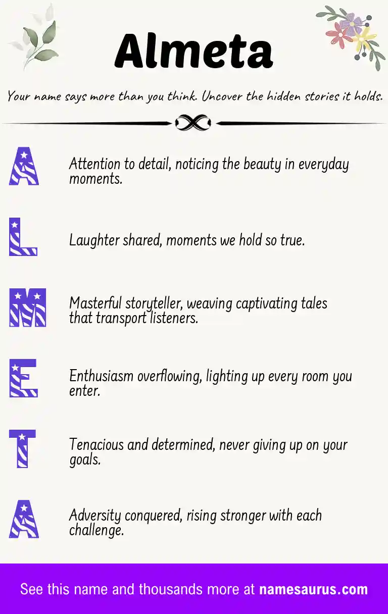 Acrostic poem about Almeta.