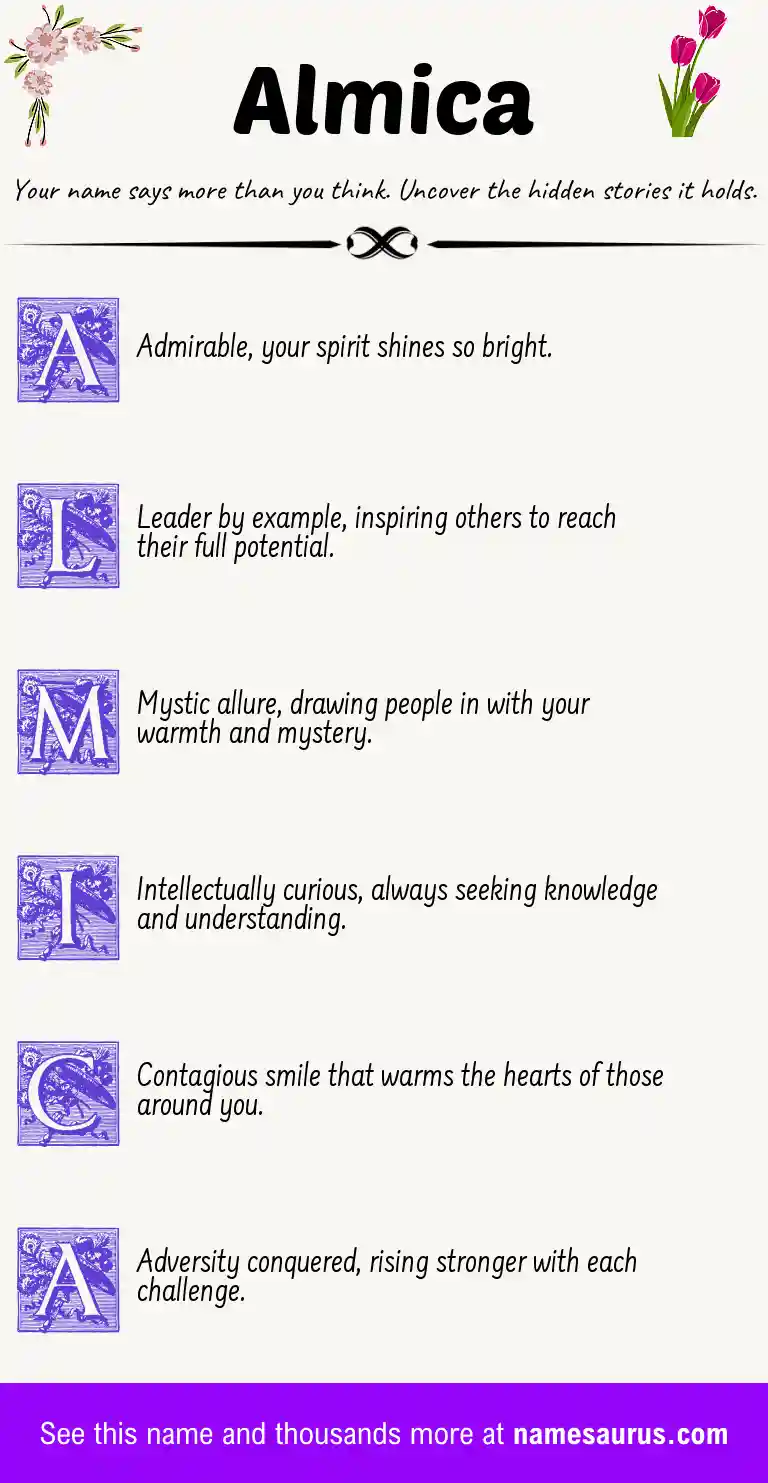Acrostic poem about Almica.