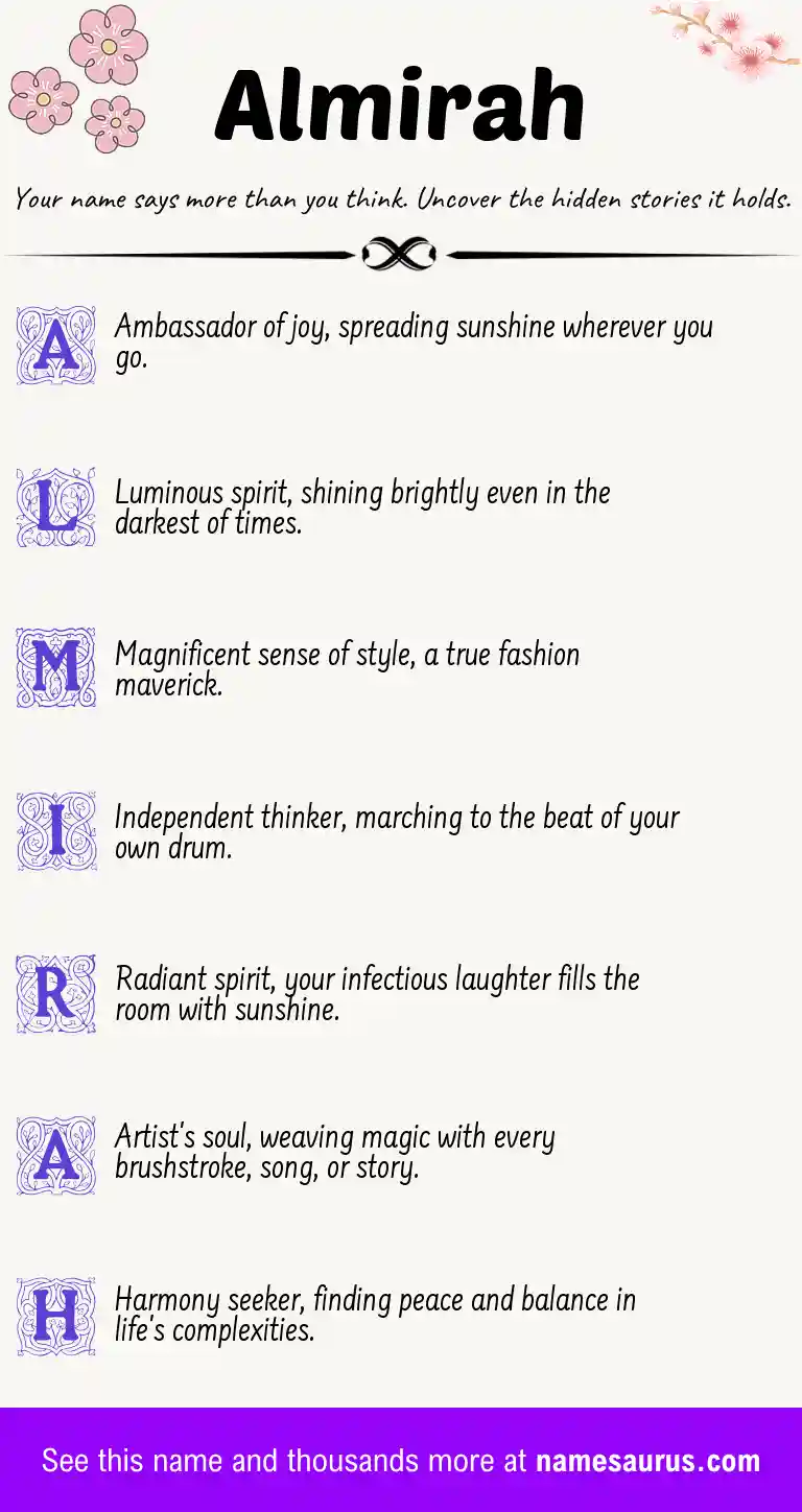 Acrostic poem about Almirah.