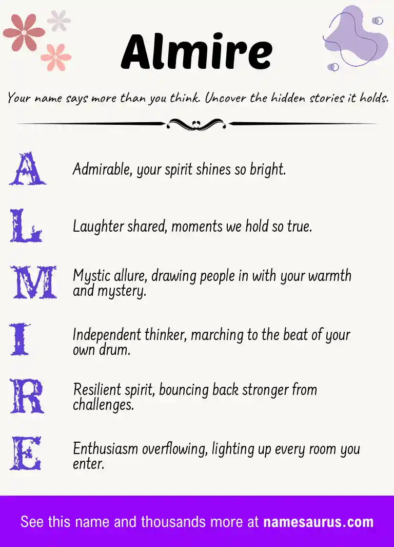 Acrostic poem about Almire.
