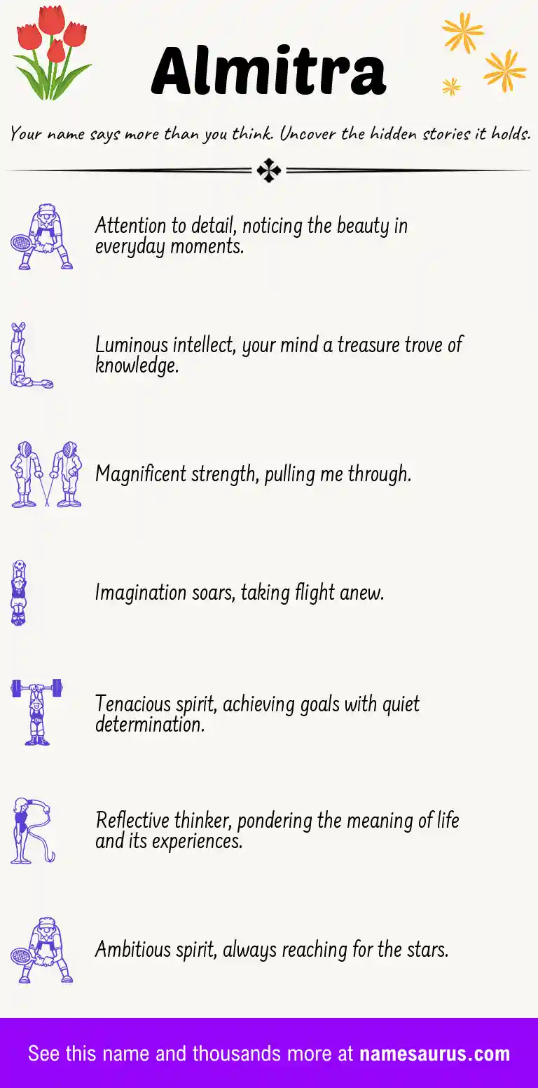 Acrostic poem about Almitra.
