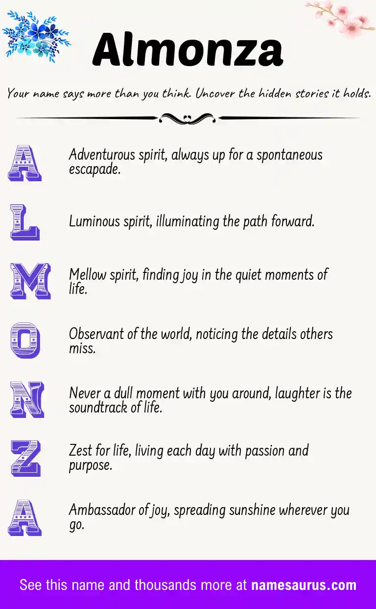 Acrostic poem about Almonza.
