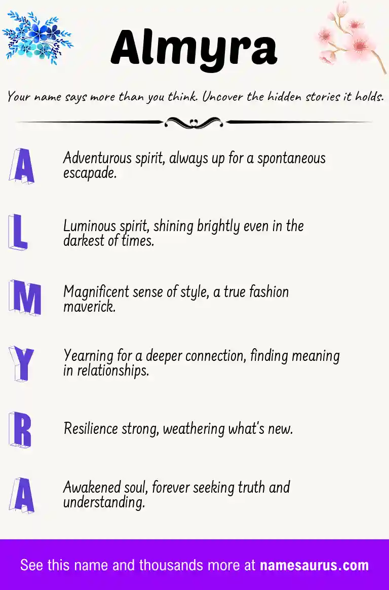 Acrostic poem about Almyra.