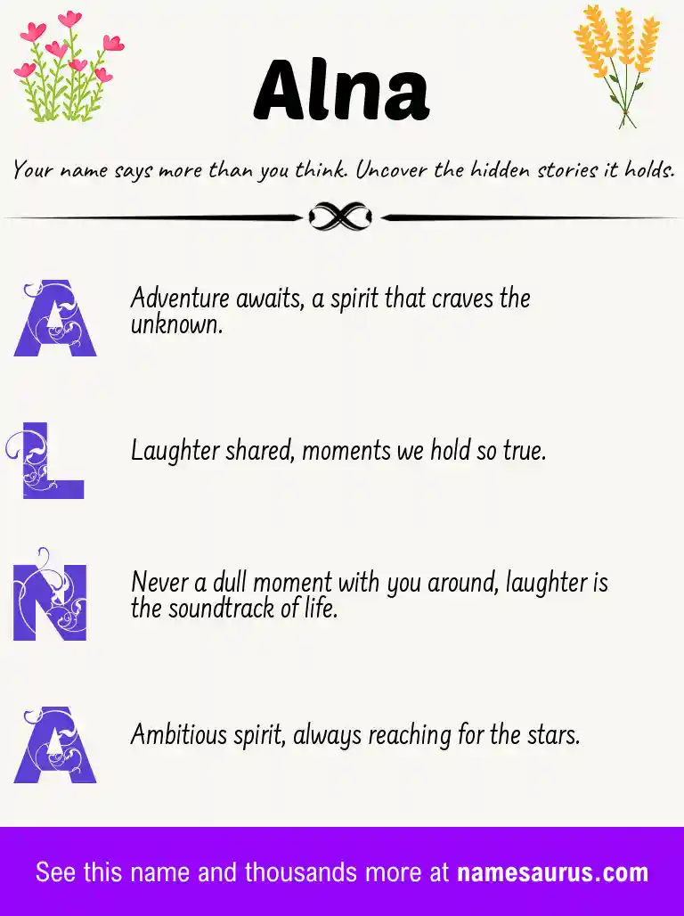 Acrostic poem about Alna.