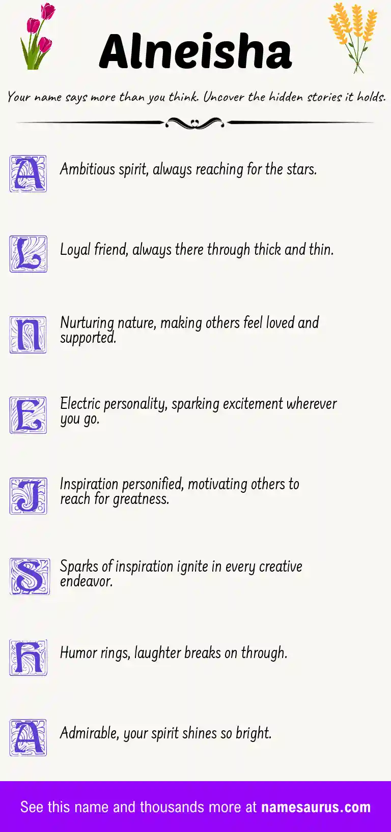 Acrostic poem about Alneisha.