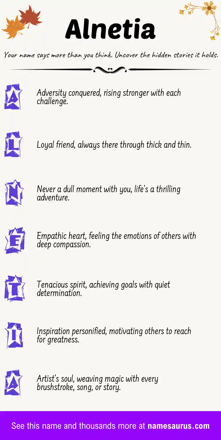Acrostic poem about Alnetia.