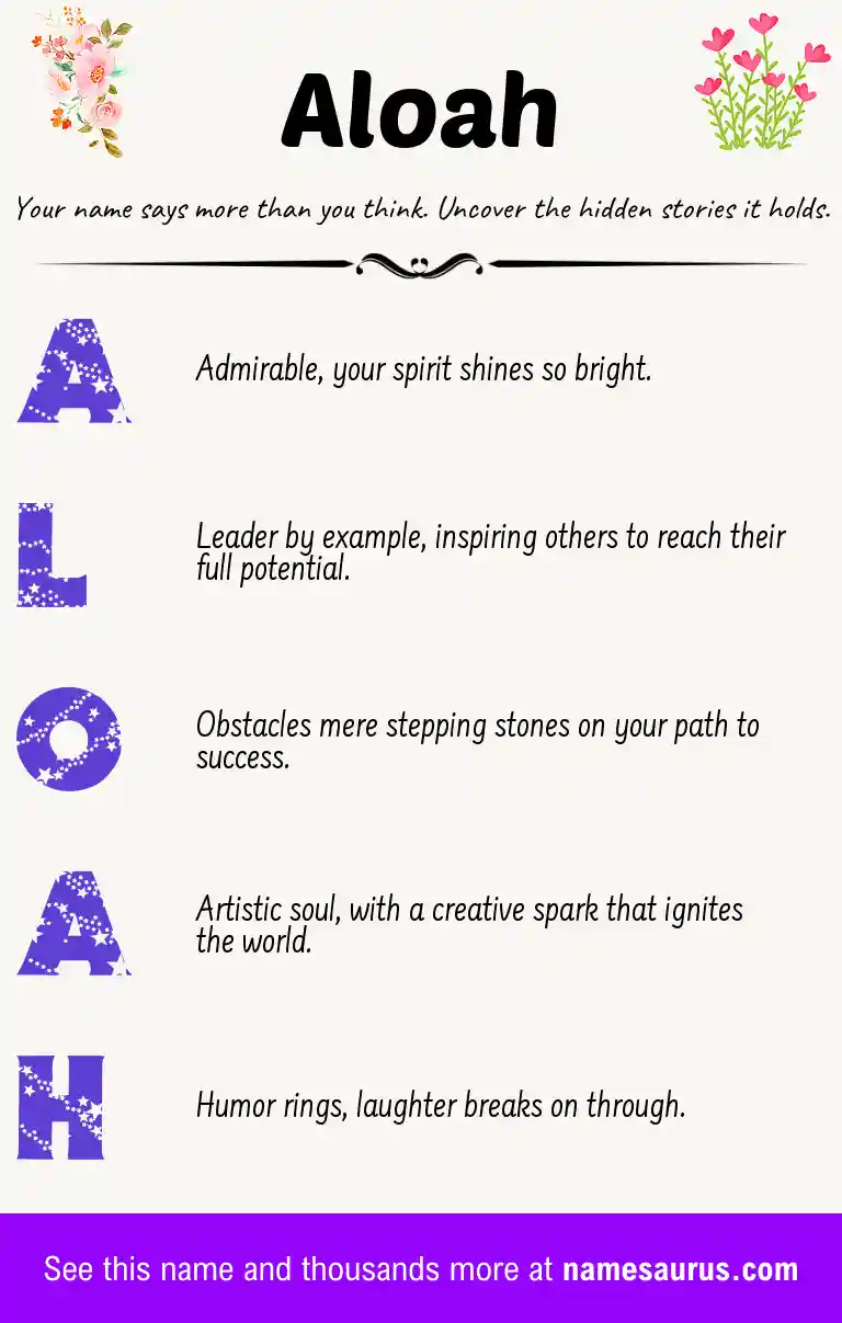 Acrostic poem about Aloah.